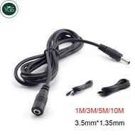 YGS 1/1.5/3/5/10M DC Male Female Extension Cables 3.5*1.35mm AV Video Camera Adapter Connector Plug 