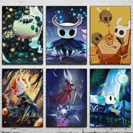 Cartoon Action Adventure Game Hollow Knight Poster Art Canvas Painting Picture Gaming Room Artwork W