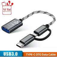 OTG CABLE AND NON OTG CABLE 2 IN 1 YI TAI YT-21 MICRO USB TYPE C FAST TRANSFER DATA 3.0
