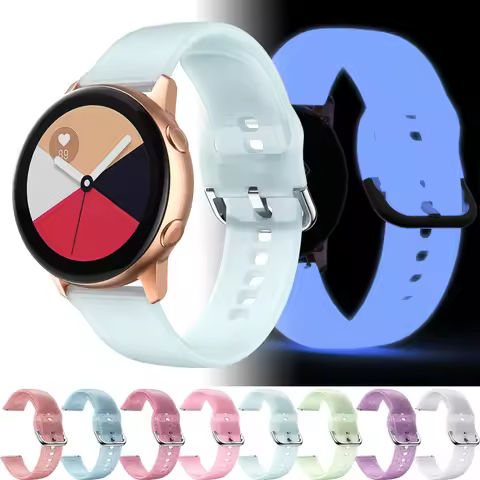 20mm Luminous Glowing Watch Band For Samsung Galaxy Watch 7 Active 2 40/44mm Strap Women Watch 6 Cla