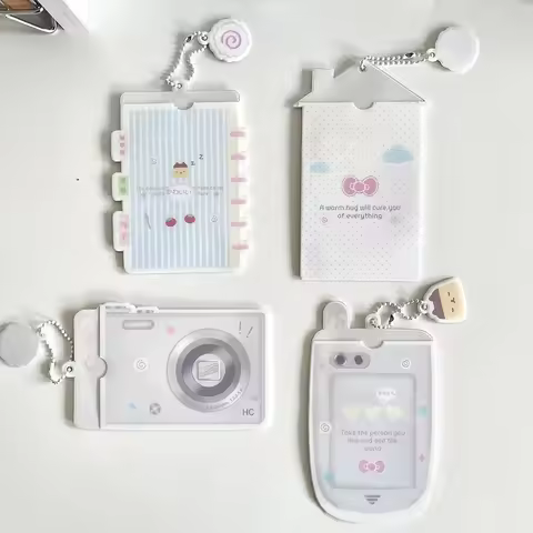 Cartoon Kpop Photocard Holder Camera Mobile Phone Shaped Idol Photocard Binder 3Inch Photo Storage C