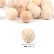 50Pcs Natural Wooden Cedar Wood Balls Sphere 17mm Diameter Insect Repellent
