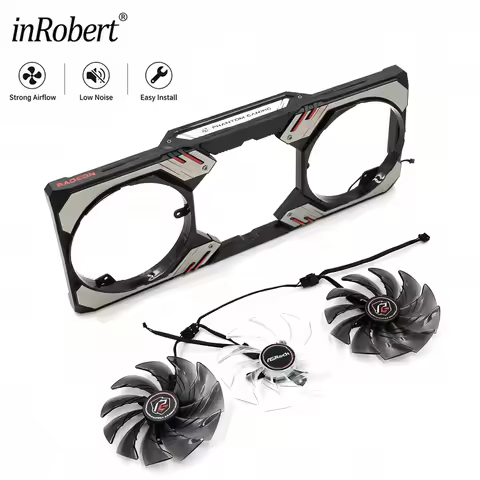 For Asrock AMD Radeon RX 6800XT 6900XT 6950XT Phantom Gaming Video Card Fan and Shell 680XT 6900 XT 