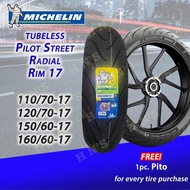 Michelin Tubeless Pilot Street Radial Rim 17 110/70-17, 120/70-17, 150/60-17, 160/60-17