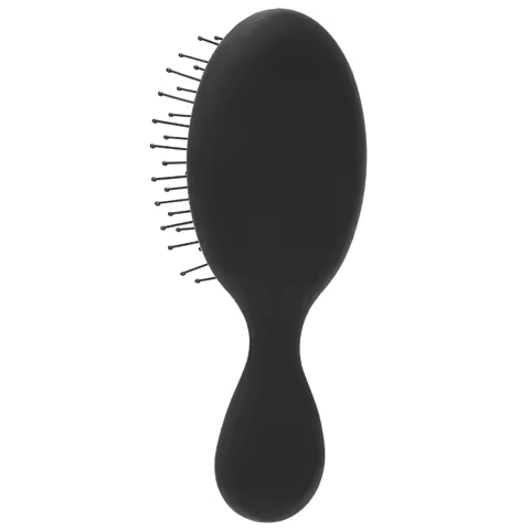 Vented Air Cushion Paddle Hairbrush Soft Rounded Portable Hair Detangler Brush Black Color Compact H