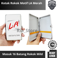 Kotak Penyimpanan Rokok Motif Unik Antik Brand Rokok LA Merah