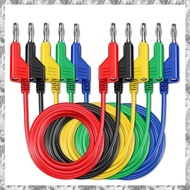 [I O J E] P1036 5PCS 4mm Copper Banana Plug to Banana Plug Multimeter Test Leads Soft PVC Cable 1M W
