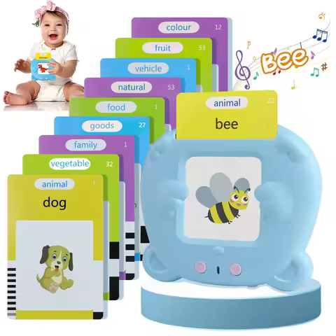 Learning Machine for Kid Talking Flash Cards Kindergarten Kids Language Electronic Audio Book Learn 