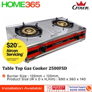 Crown Table Top Gas Cooker 2500FSD - LPG/PUB