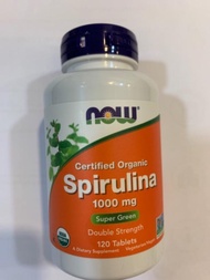（長期有貨）Now Foods Certified Organic Spirulina 有機認可螺旋藻 1000mg 毫克 120片/240片