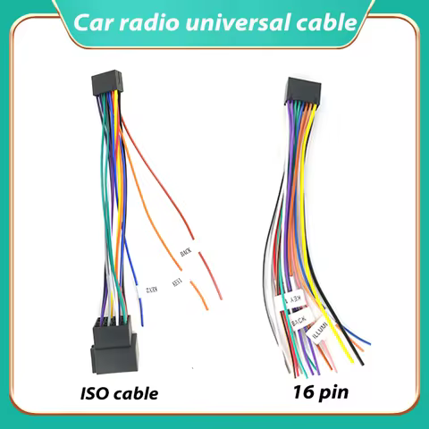 Universal Wiring Harness Female 16 Pin ISO Cable 1Pcs Auto Car Radio CD Player Adaptor Connector Wir