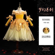 ชุดเจ้าหญิงสำหรับเด็กผู้หญิง ชุดนิยายเรื่อง Snow White ชุดนักเรียนประถมศึกษา ชุดวันฮาโลวีน ชุดเต้นรำ