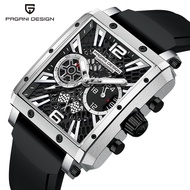PAGANI DESIGN Racing Series Skeleton Quartz Watch Men Luxury Sapphire Stainless Steel Waterproof Mens Watch PD-1725