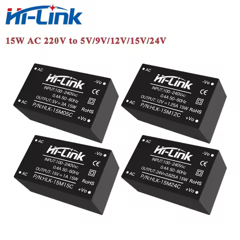 Small Size 220V to 15W 5V/9V/12V/15V/24V AC DC Power Supply Module with EMC HLK-15M05C/15M12C/15M15C