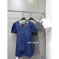 [genies Elf] Ready Stock Puff Sleeve Dress Denim Short 4