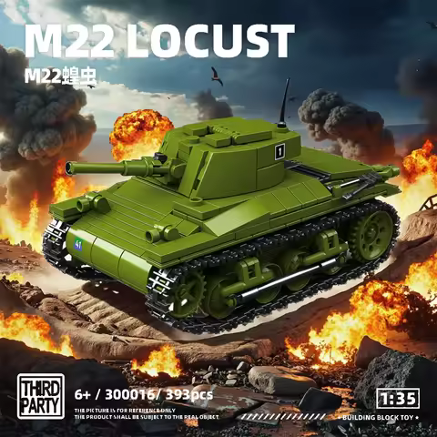 Ww2 Military World War II Tank Us Army Tank Building Blocks M22 Locust M6 Truck Tank Car Model Toys 