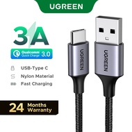 UGREEN USB-A to USB-C 3A Aluminum Shell Nylon Braided USB Type C Cable for Samsung Galaxy S20/HUAWEI