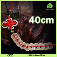 GANTUNGAN 9 Coins Feng Shui Coin Five Emperors Decorative Hanging Tassel Fuk Tassel For Car Rearview