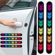 2Pairs Colorful Cool Car Reflective Warning Safety Sticker Automobile Trunk Rearview Mirror Anti Collision Caution Strips Exterior Styling Accessories