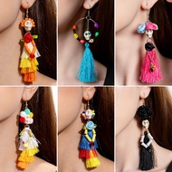 Halloween Funny Funny Skull Tassel Rice Bead Earrings Creative Rose Earrings 9.14