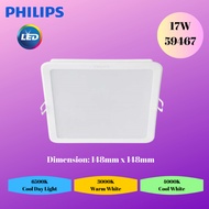 Philips Meson Square LED Downlight 17W for False Ceiling - 59467 (Cool Daylight / Warm White / Cool White) (148mm x 148m