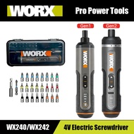 Worx 30 Bit Sets Power Tools WX242 Electrical Screwdriver Set Smart Cordless Drill Screwdrivers USB 