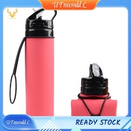 [UTnus9ddL] Pink Folding Silicone 600ml Water Bottle Cycling Water Cup Portable Shatterproof Silicon