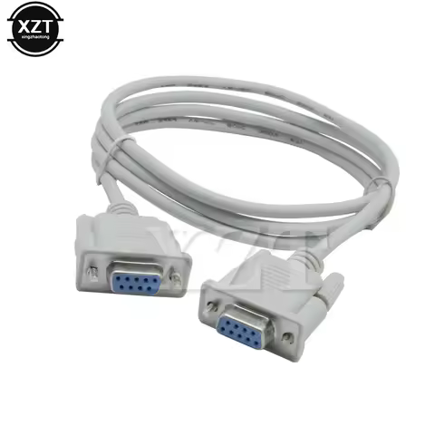 New Serial Null Modem Cable DB9F to DB9F Female DB9 Connector pin 1 to pin 1 RS232 to RS-232 Cross d