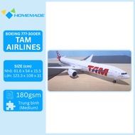 Boeing 777-300ER TAM Airlines Commercial Airplane Paper Model Kit
