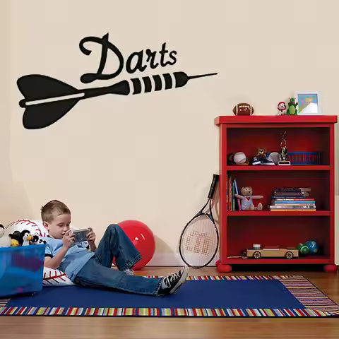 Wall Vinyl Stickers Darts Sport Target Board Arrow Aim Game Play Mural Decals For Kids Bedroom Decor