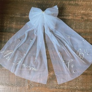 Pearl Bow Veil Hair Accessories bride slayer bride