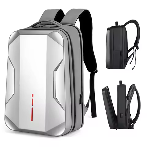 Men's 17.3 Inch Laptop Business Backpack Waterproof Hard Shell Backpack E-sport Gaming Backpack Doub