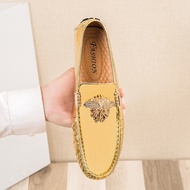 2025 Men's Black Shoes Men's Casual Loafers Boat Driving Shoes Slip On Loafer leather shoes for men 