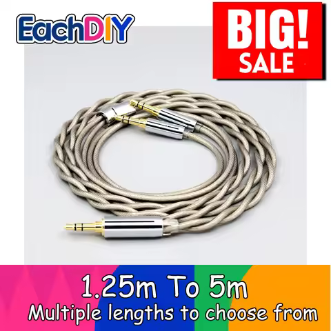 Type6 756 core 7n Litz OCC Silver Plated Earphone Cable For Hifiman Sundara Ananda HE1000se v2 HE6se