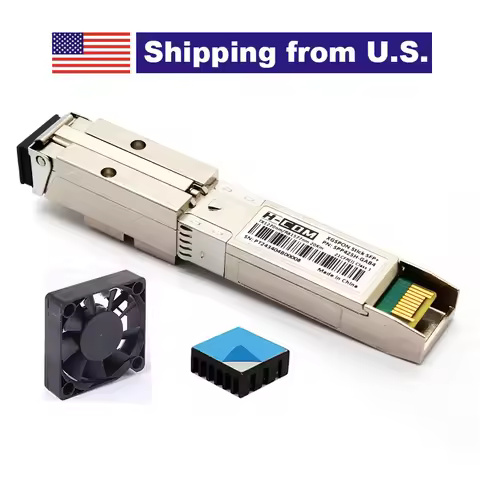 XGSPON ONU Stick with Free Fan, 10G SFP+ ONT with 8311 Firmware, SC/APC Tx 1270 nm Rx 1577 nm, for M