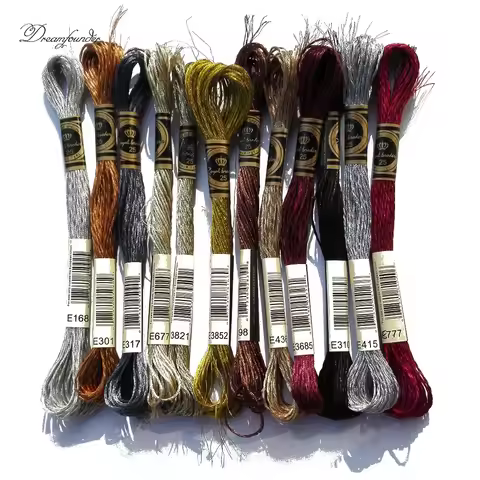 1pcs Precious Metal Effects metallic thread E168 E301 E317 E677 E3821 E3852 DMC color floss embroide
