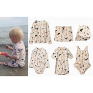 [Kids Club] 3/9 European American Style Baby Girls Children LI Sea World Long-Sleeved One-Piece Swim