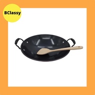 KBM Non Stick Black Douvle Handle Enamel Wok Kuali Hitam Non Stick Wok 35cm/38cm Tidak Melekat Masak
