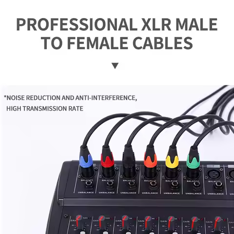 XLR Microphone Cable 3-Pin Male to Female 50cm 1m 2m 3m 5m 10m Balanced Audio Cable for Mic Speaker 