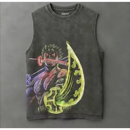 Washed Cotton Streetwear Tank Top 240GSM | BLADE SPIRIT EDITION | Oversized Sleeveless Fit | CURSED/