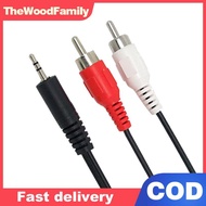 TheWoodFamily 1.2m 3.9 Feet 3.5mm Plug Jack to 2RCA Male Audio Cable Splitter Phone to Speaker MY
