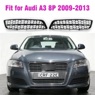 For Audi A3 8P 2009-2013  Glossy Black Car Front Fog Light Grill Cover Trim Honeycomb  Grill