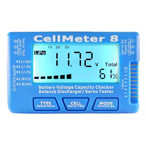 RC CellMeter-7 Digital Battery Capacity Checker LiPo LiFe Li-ion Nicd NiMH Battery Voltage Tester Ch