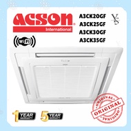 Acson Ceiling Cassette Non-Inverter Aircond Built-In WiFi R32 Airconditioner A3CK-FF 2.0HP-5.0HP