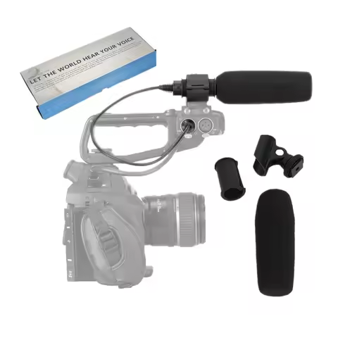 Professional Interview Microphone Condenser Shotgun Microphone Recording Mic for Filming Canon Nikon