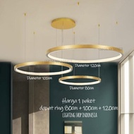 lampu gantung gold ring 80cm+100cm+120cm 1paket isi 3 ring ruang tamu