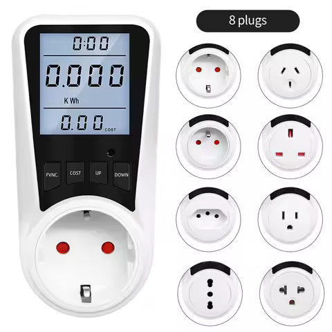 Digital Wattmeter AC Power Meter Watt Kwh Electricy Consumption Energy Meter Socket Kilowatt Watt Vo