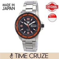 [Time Cruze] Seiko 5 Sports SNZG73J  Automatic Japan Made Stainless Steel Black Dial Men Watch  SNZG73J SNZG73