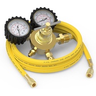 Nitrogen Regulator+Hose0-800 PSI and 0-4000PSI Output PressureCGA580 Inlet Connection and 1/4in Male