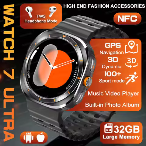 Fashion New DT Watch 7 Ultra Smart Watch Men NFC GPS 3D Video Playback Bluetooth Call Sport Waterpro